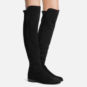 Stuart Weitzman Black Suede 50/50 Over the Knee Boots, in good condition, 9M